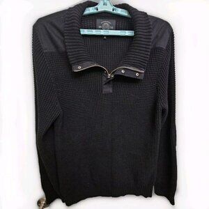 Established 1972 Rock for Freedom Mens XL Black Heavyweight 1/4 Zip Sweater